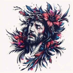 jesus tattoo design ideas digital realism divine presence for side