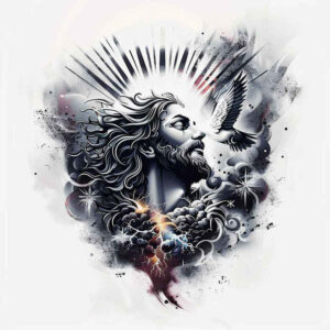 jesus tattoo design ideas dynamic shadows gentle for upper back