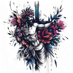 jesus tattoo design ideas hyper detail gentle symbolising resilience