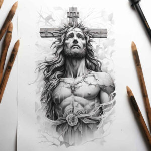 jesus tattoo design ideas true-to-life holy hands symbol of strength