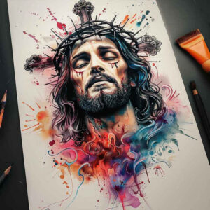 jesus tattoo design ideas realistic gleam religious motif meaning perseverance