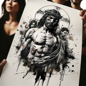 jesus tattoo design ideas skin texture religious symbolising perseverance
