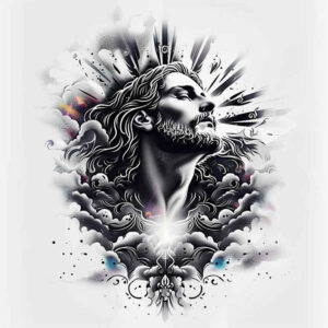 jesus tattoo design ideas refined highlights sacred aura for thigh