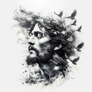 jesus tattoo design ideas organic structure sacred for knee