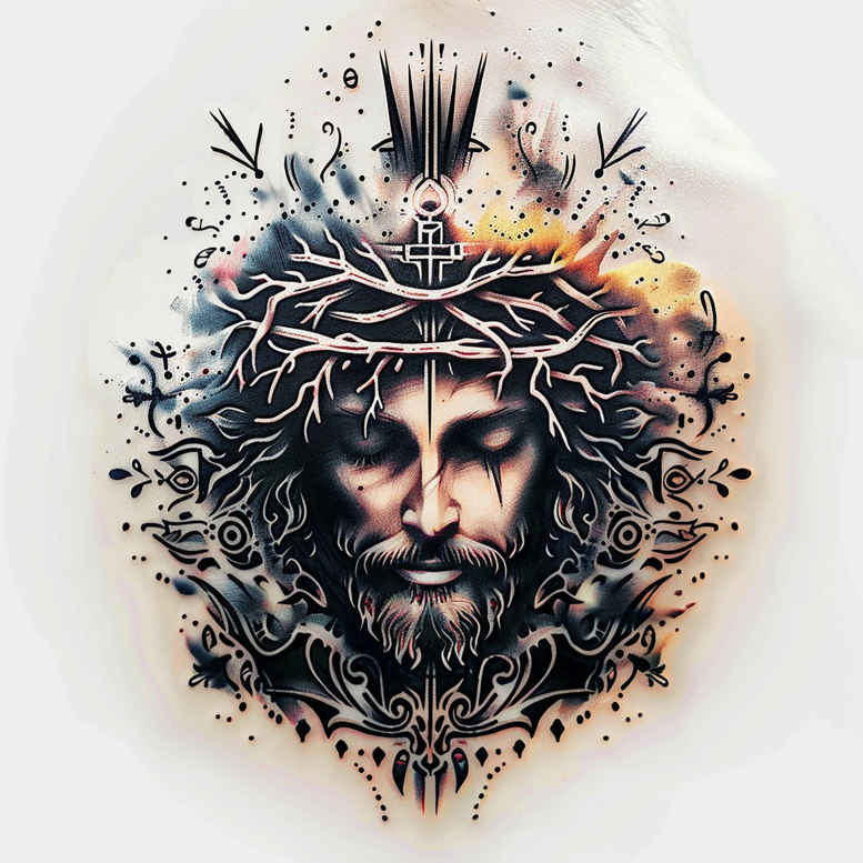 jesus tattoo design ideas Realism clean background sacred tattoo for hand
