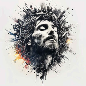 jesus tattoo design ideas depth realism sacrifice for shin