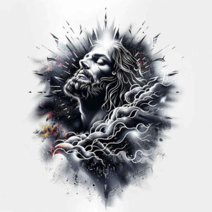 jesus tattoo design ideas realistic perspective sacrifice for upper chest