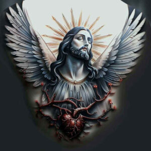jesus tattoo design ideas balanced color sacrifice represents endurance