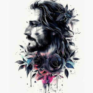 jesus tattoo design ideas reflection effect spiritual for back shoulder