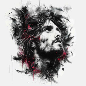 jesus tattoo design ideas AI-generated realism spiritual light shows determination