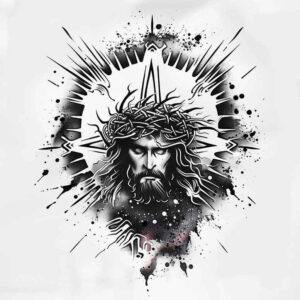 jesus tattoo design ideas micro realism spiritual light stands for endurance