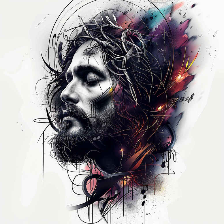jesus tattoo design ideas photorealistic drawing spiritual power for inner arm