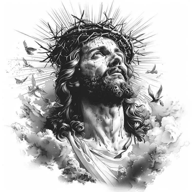 jesus tattoo design ideas balanced light spiritual power symbol of resilience