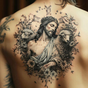 jesus tattoo design ideas Surrealism chromatic flux spiritual strength and power