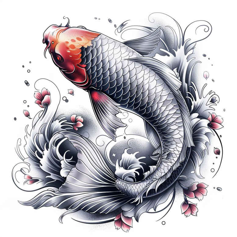koi-with-shaded-detail-realism-precise-gradient-for-neck – tattoo design ideas free ai generated – Gallery: koi-fish-inkby-ai