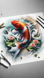 fine-line-koi-realism-visual-truth-for-shoulder-blade – tattoo design ideas free ai generated – Gallery: koi-fish-inkby-ai