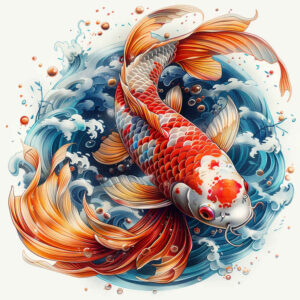 koi-with-energy-neotraditional-subtle-tone-for-calf – tattoo design ideas free ai generated – Gallery: koi-fish-inkby-ai