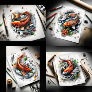 artistic-koi-neotraditional-crisp-lines-for-biceps – tattoo design ideas free ai generated – Gallery: koi-fish-inkby-ai