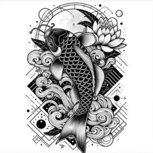 koi-and-light-surrealism-psychedelic-for-forearm – tattoo design ideas free ai generated – Gallery: koi-fish-inkby-ai