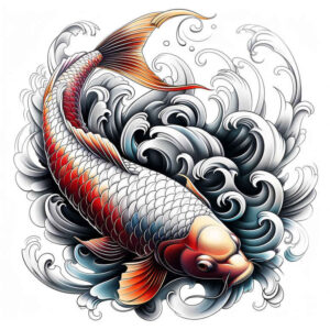 koi-with-gradient-effect-neotraditional-rich-shading-for-foot – tattoo design ideas free ai generated – Gallery: koi-fish-inkby-ai