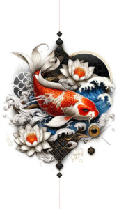 koi-and-spirituality-neotraditional-subtle-tone-for-scapula – tattoo design ideas free ai generated – Gallery: koi-fish-inkby-ai