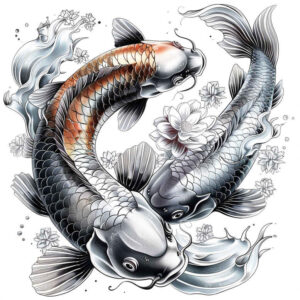 koi-and-river-surrealism-morphic-transformation-for-shoulder – tattoo design ideas free ai generated – Gallery: koi-fish-inkby-ai