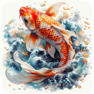 koi-with-lines-neotraditional-modern-classic-for-spine – tattoo design ideas free ai generated – Gallery: koi-fish-inkby-ai