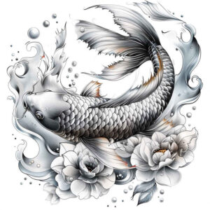 koi-and-water-neotraditional-artistic-flair-for-upper-thigh – tattoo design ideas free ai generated – Gallery: koi-fish-inkby-ai