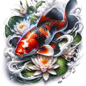 koi-in-motion-realism-moist-gloss-for-upper-back – tattoo design ideas free ai generated – Gallery: koi-fish-inkby-ai