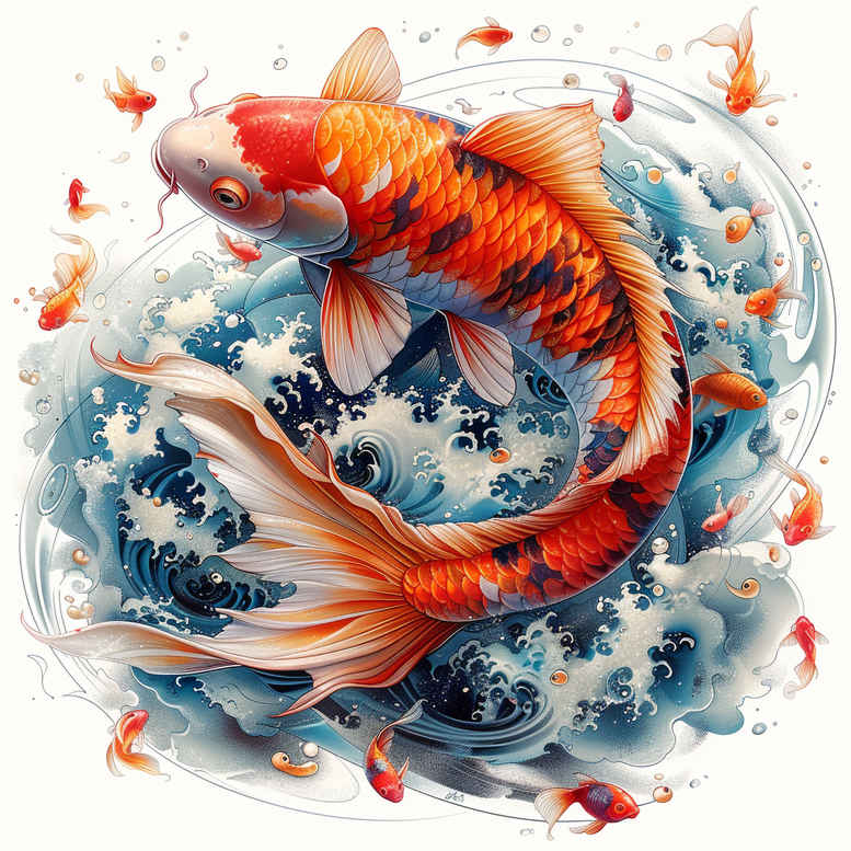 koi-fish tattoo design ideas Surrealism dreamlike cultural shows perseverance