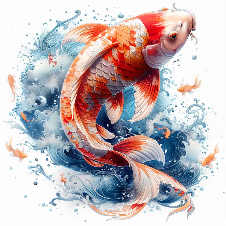 koi-fish tattoo design ideas bright color naturalistic symbolising courage