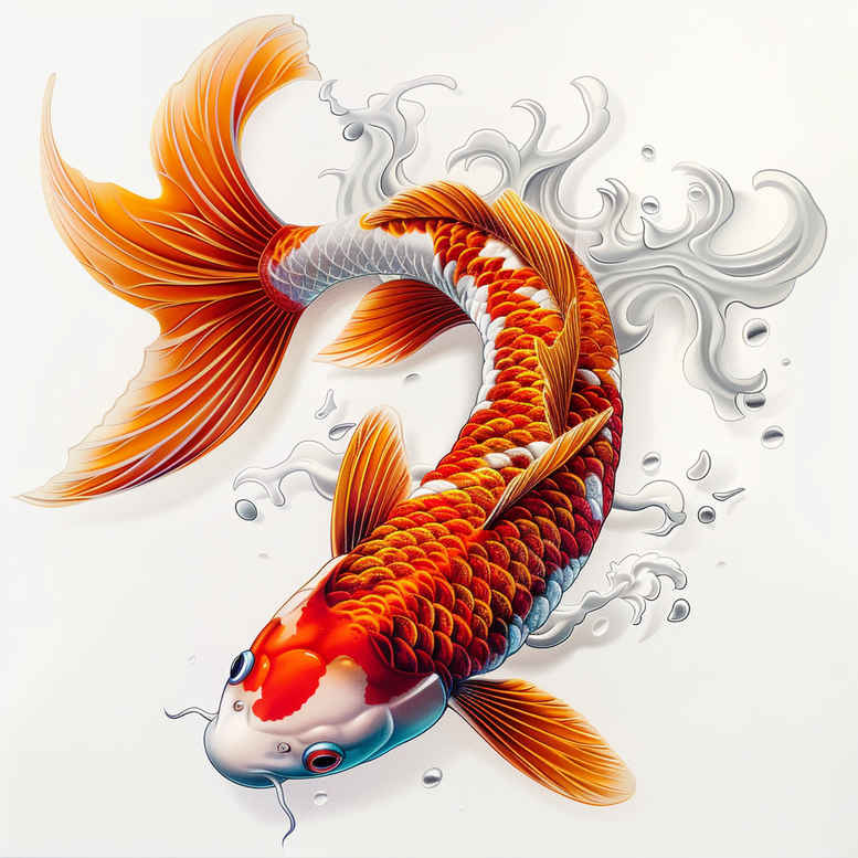 koi-fish tattoo design ideas Surrealism otherworldly spiritual determination and power