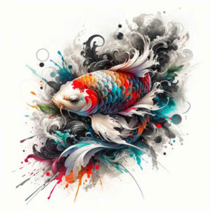 koi-fish tattoo design ideas Surrealism blurred edges traditional represents resilience