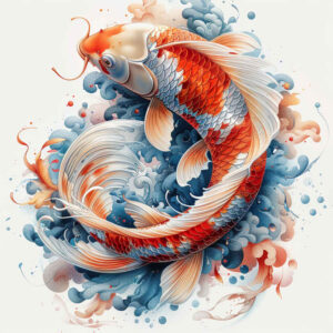 koi-fish tattoo design ideas Surrealism fluid forms water for foot