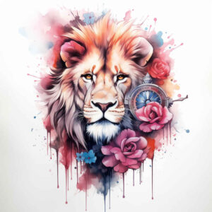 dynamic-lion – tattoo design ideas free ai generated – realism-clean-lines – for-toe – Gallery: lions-inkby-ai
