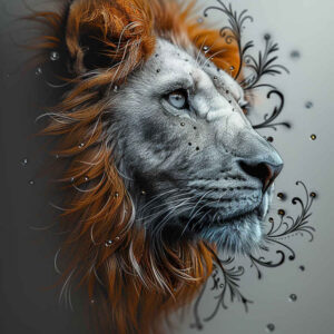dynamic-lion – tattoo design ideas free ai generated – realism-realistic-shadowing – for-elbow – Gallery: lions-inkby-ai
