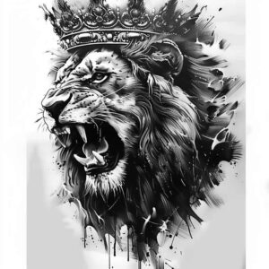 for-women – tattoo design ideas free ai generated – surrealism-fantastical-elements – for-upper-shoulder – Gallery: lions-inkby-ai