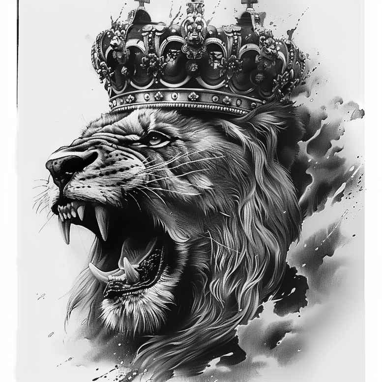 geometric-lion – tattoo design ideas free ai generated – realism-rich-blacks – for-knee – Gallery: lions-inkby-ai