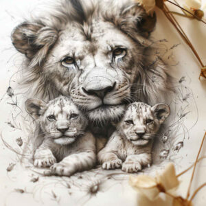 lion-and-light – tattoo design ideas free ai generated – neotraditional-artistic-flair – for-stomach – Gallery: lions-inkby-ai