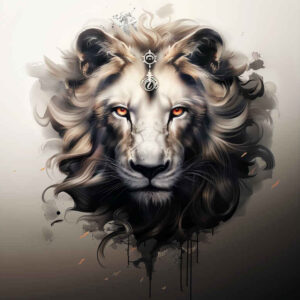 lion-and-light – tattoo design ideas free ai generated – neotraditional-vivid-hues – for-full-back – Gallery: lions-inkby-ai