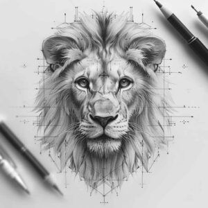 lion-and-light – tattoo design ideas free ai generated – realism-photo-accuracy – for-hip – Gallery: lions-inkby-ai