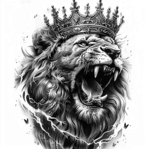 lion-and-light – tattoo design ideas free ai generated – realism-smooth-complexion – for-lower-back – Gallery: lions-inkby-ai