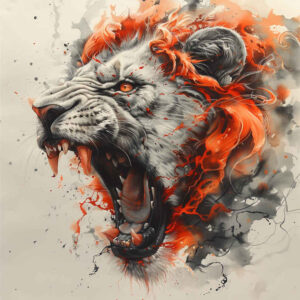 lion-and-shadow – tattoo design ideas free ai generated – surrealism-psychic-energy – for-nape – Gallery: lions-inkby-ai