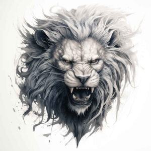 lion-and-sun – tattoo design ideas free ai generated – neotraditional-smooth-gradients – for-outer-arm – Gallery: lions-inkby-ai
