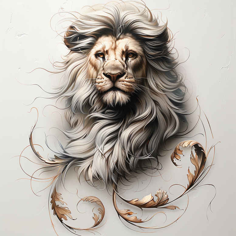 lion-as-symbol-of-courage – tattoo design ideas free ai generated – neotraditional-detailed-textures – for-triceps – Gallery: lions-inkby-ai