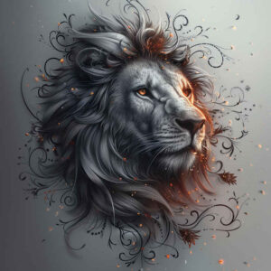 lion-as-symbol-of-courage – tattoo design ideas free ai generated – realism-precise-gradient – for-ribs – Gallery: lions-inkby-ai