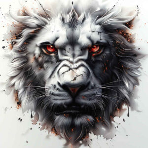 lion-as-symbol-of-courage – tattoo design ideas free ai generated – surrealism-visionary – for-lower-back – Gallery: lions-inkby-ai