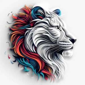 lion-protection-symbol – tattoo design ideas free ai generated – neotraditional-artistic-contrast – for-outer-arm – Gallery: lions-inkby-ai