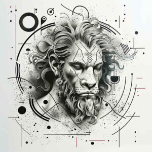 lion-protection-symbol – tattoo design ideas free ai generated – neotraditional-clean-fill – for-abdomen – Gallery: lions-inkby-ai