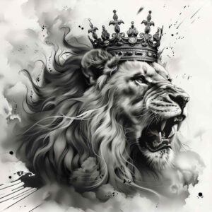 lion-protection-symbol – tattoo design ideas free ai generated – realism-true-rendering – for-scapula – Gallery: lions-inkby-ai